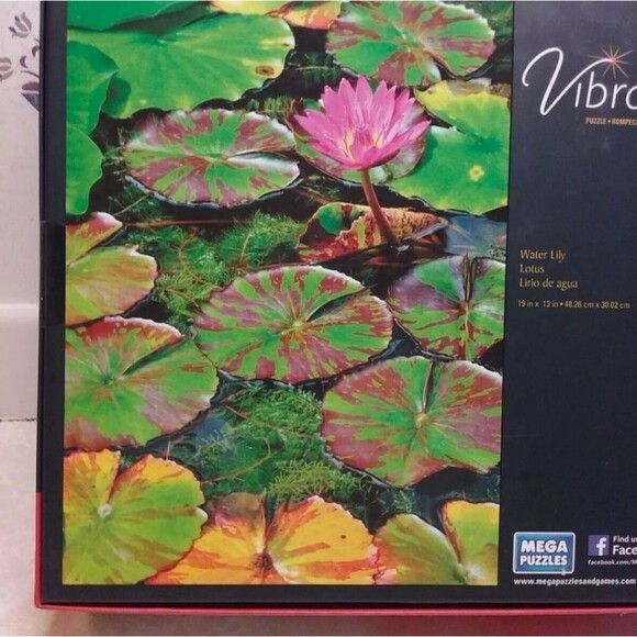 Vibrant WATER LILY 500 Piece Puzzle by Mega Puzzles New unopened - Picture 4 of 5